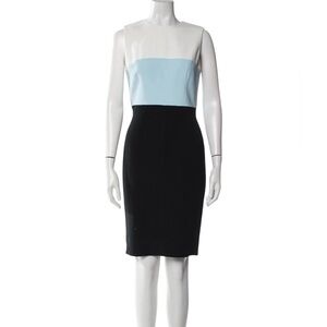 Hobbs London Color Block Sleeveless Sheath Dress White Blue Black Size 6